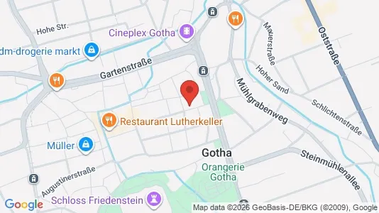 Apartments for rent i Gotha - kort over placeringen