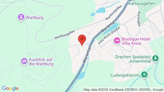 Apartments for rent i Eisenach - kort over placeringen