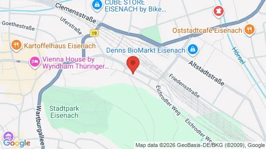 Apartments for rent i Eisenach - kort over placeringen