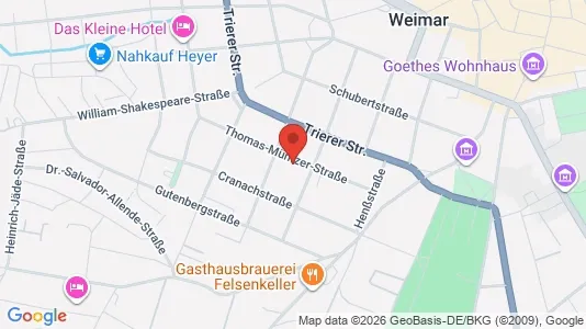 Apartments for rent i Weimar - kort over placeringen