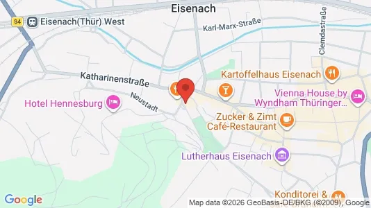 Apartments for rent i Eisenach - kort over placeringen