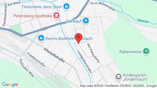 Apartments for rent i Eisenach - kort over placeringen
