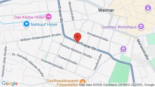 Apartments for rent i Weimar - kort over placeringen