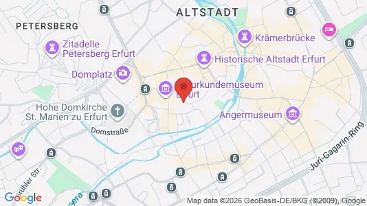 Apartments for rent i Erfurt - kort over placeringen