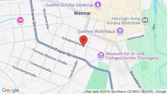 Apartments for rent i Weimar - kort over placeringen