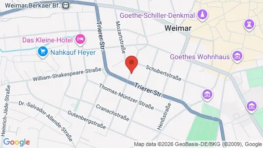 Apartments for rent i Weimar - kort over placeringen
