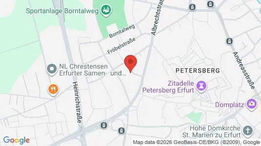 Apartments for rent i Erfurt - kort over placeringen