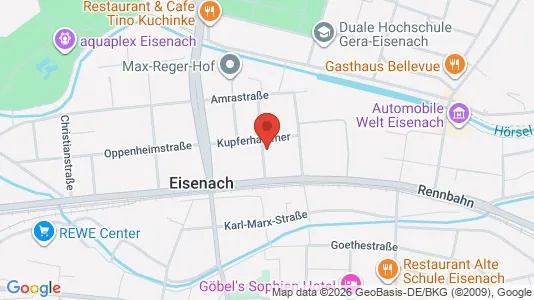 Apartments for rent i Eisenach - kort over placeringen