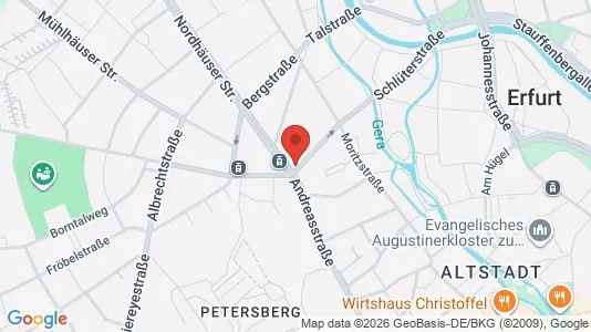 Apartments for rent i Erfurt - kort over placeringen