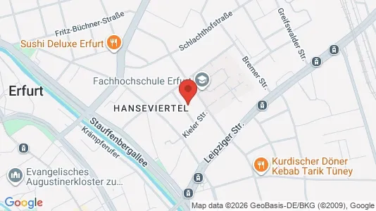 Apartments for rent i Erfurt - kort over placeringen