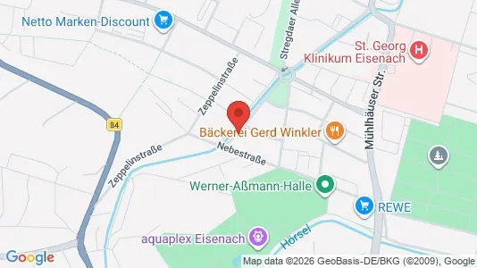 Apartments for rent i Eisenach - kort over placeringen