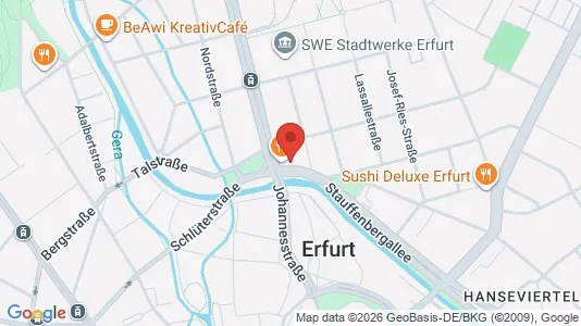Apartments for rent i Erfurt - kort over placeringen