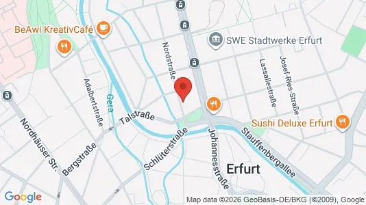 Apartments for rent i Erfurt - kort over placeringen