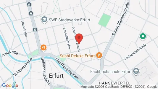 Apartments for rent i Erfurt - kort over placeringen