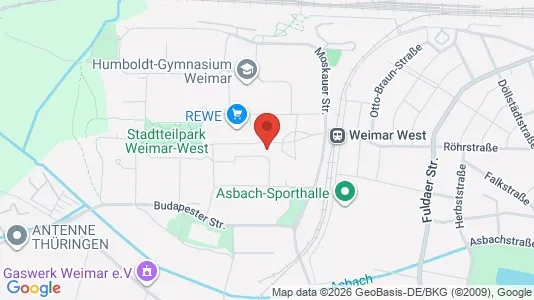 Apartments for rent i Weimar - kort over placeringen