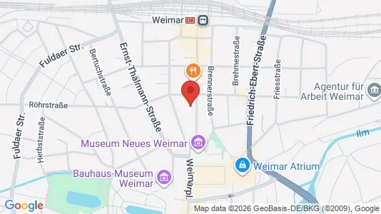 Apartments for rent i Weimar - kort over placeringen