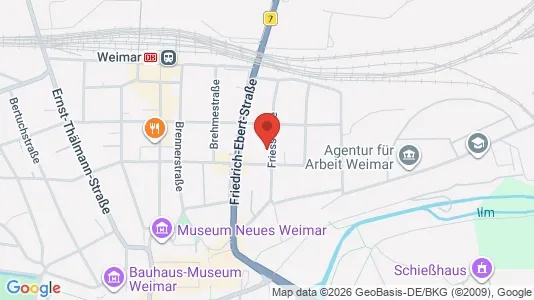 Apartments for rent i Weimar - kort over placeringen