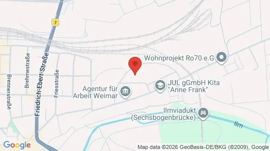 Apartments for rent i Weimar - kort over placeringen