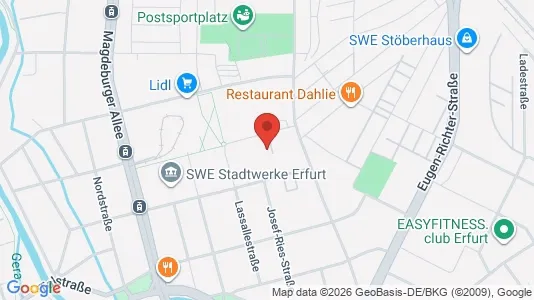 Apartments for rent i Erfurt - kort over placeringen