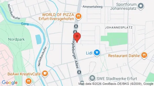 Apartments for rent i Erfurt - kort over placeringen