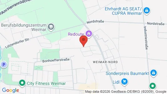 Apartments for rent i Weimar - kort over placeringen