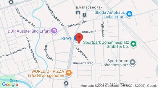 Apartments for rent i Erfurt - kort over placeringen