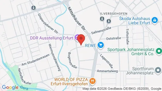 Apartments for rent i Erfurt - kort over placeringen