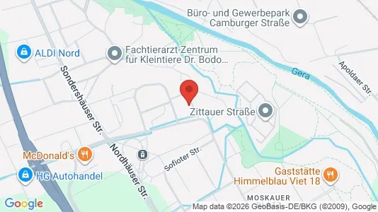 Apartments for rent i Erfurt - kort over placeringen