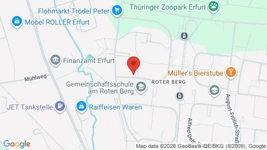 Apartments for rent i Erfurt - kort over placeringen