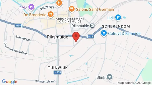 Apartments for rent i Diksmuide - kort over placeringen