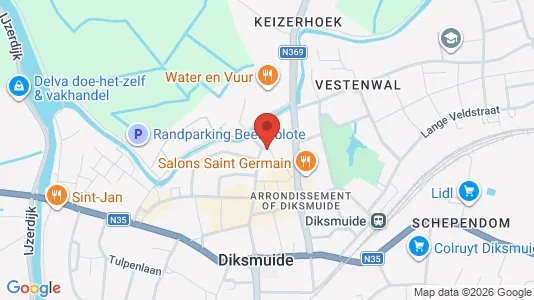 Apartments for rent i Diksmuide - kort over placeringen