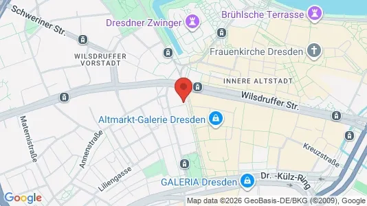 Apartments for rent i Dresden - kort over placeringen