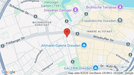 Apartments for rent i Dresden - kort over placeringen