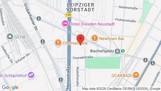 Apartments for rent i Dresden - kort over placeringen