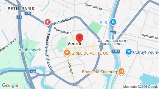 Apartments for rent i Veurne - kort over placeringen