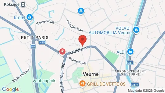 Apartments for rent i Veurne - kort over placeringen