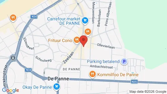 Apartments for rent i De Panne - kort over placeringen