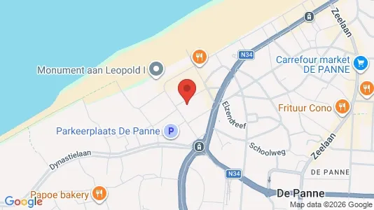Apartments for rent i De Panne - kort over placeringen