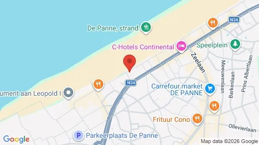 Apartments for rent i De Panne - kort over placeringen
