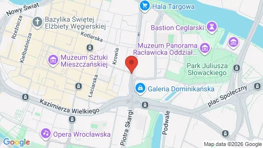 Rooms for rent i Wrocław - kort over placeringen