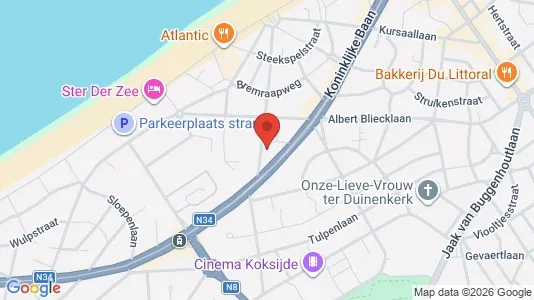 Apartments for rent i Koksijde - kort over placeringen