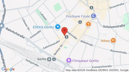 Apartments for rent i Görlitz - kort over placeringen