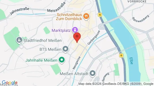 Apartments for rent i Meissen - kort over placeringen