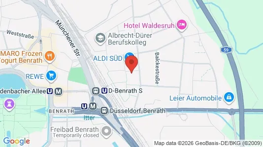 Apartments for rent i Dusseldorf - kort over placeringen