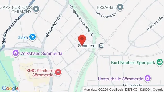 Apartments for rent i Sömmerda - kort over placeringen