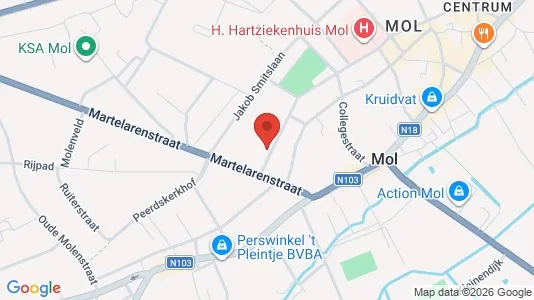 Apartments for rent i Mol - kort over placeringen