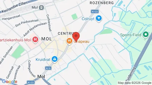 Apartments for rent i Mol - kort over placeringen