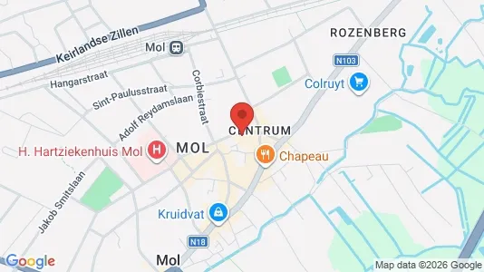 Apartments for rent i Mol - kort over placeringen