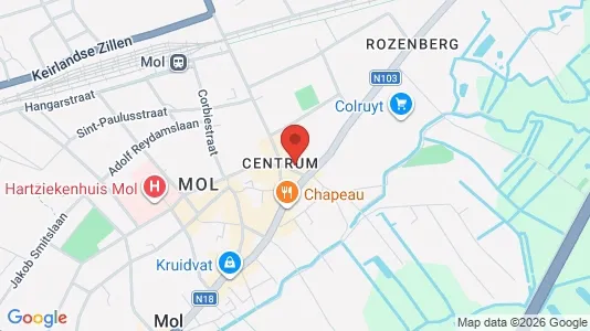 Apartments for rent i Mol - kort over placeringen