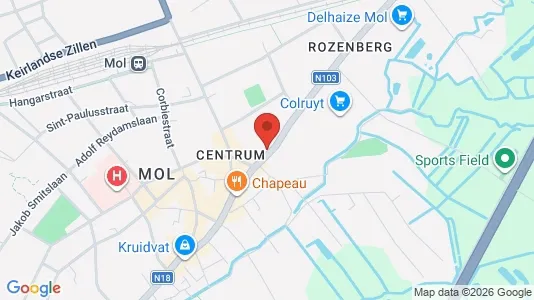 Apartments for rent i Mol - kort over placeringen